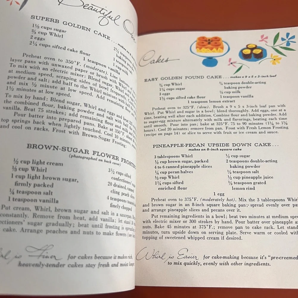 Vintage Whirl Procter & Gamble‎ Recipe Booklet Finer Foods Liquid Shortening